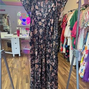 Old Navy Black and Pink Floral Dress